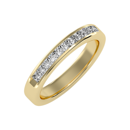 Qwen Half Eternity Band In 925 Sterling Silver - Nine