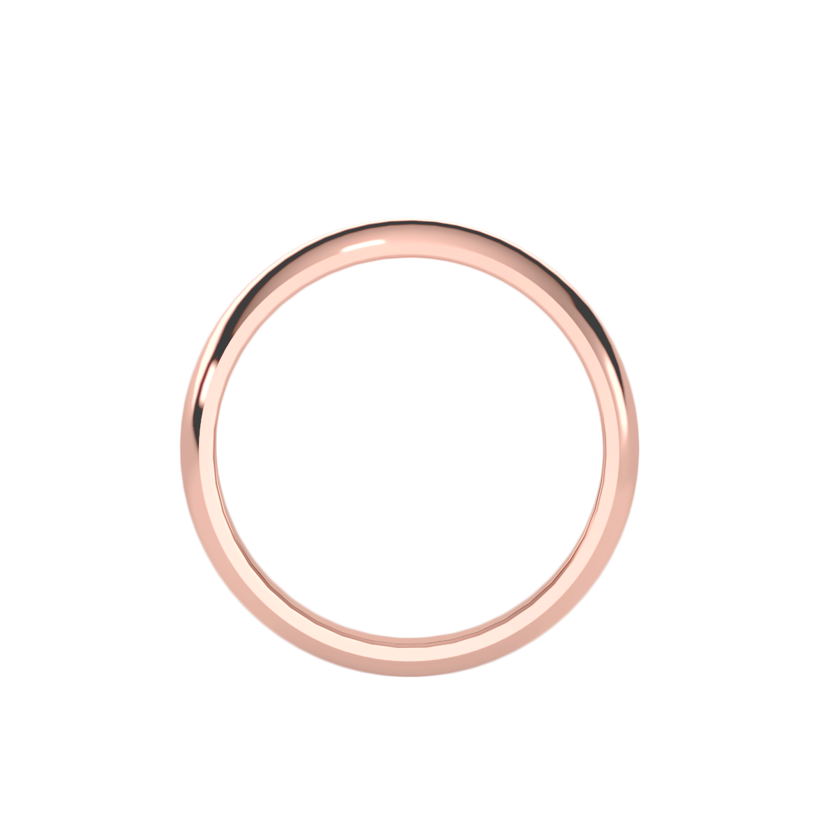 Rose Gold Polished Comfort Fit Wedding Band Ring - One