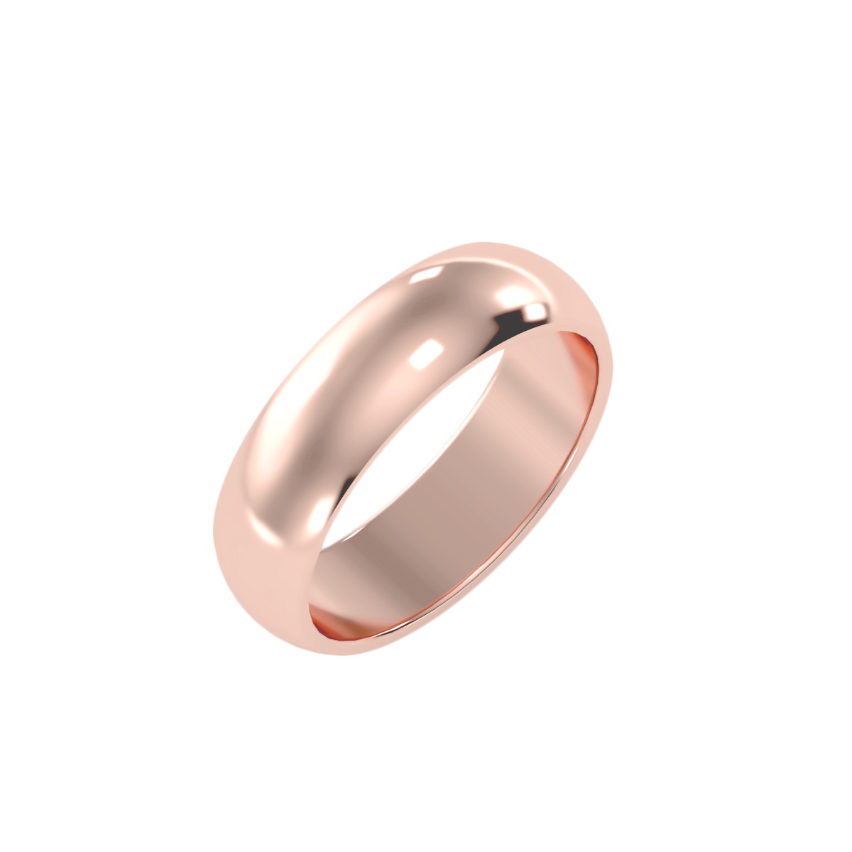 Rose Gold Polished Comfort Fit Wedding Band Ring - Three