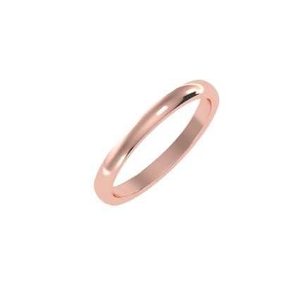 Rose Gold Classic Wedding Band Ring 2Mm - One