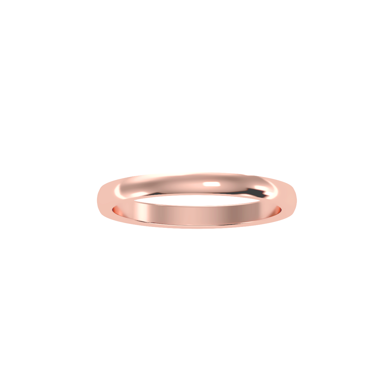 Rose Gold Classic Wedding Band Ring 2Mm - Five