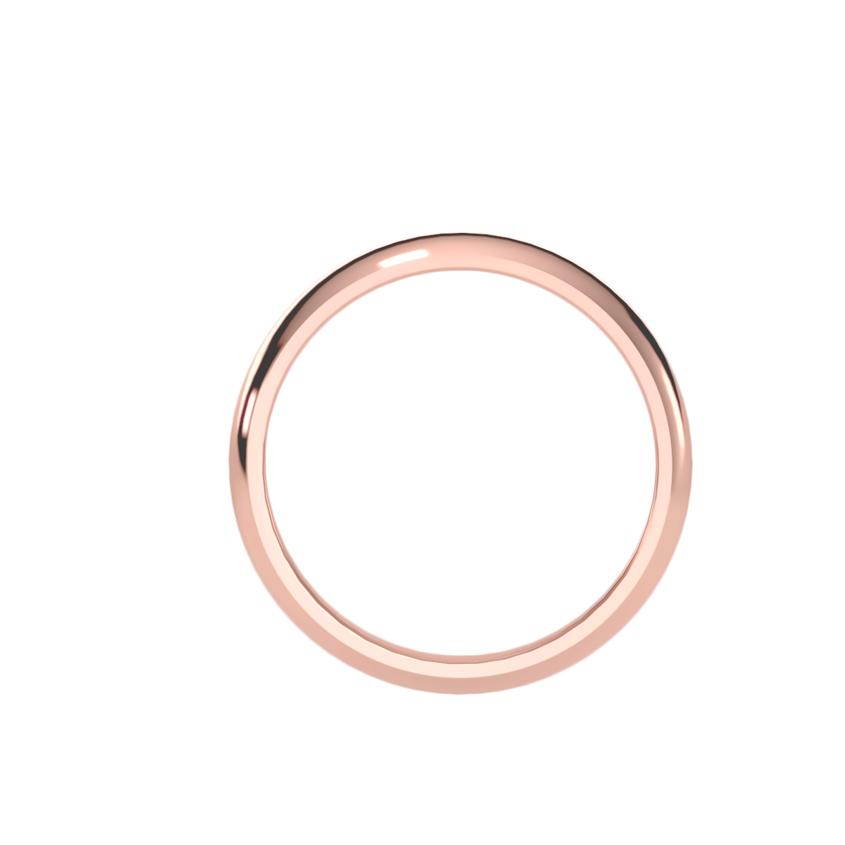 Rose Gold Polished Comfort Fit Wedding Band Ring - Three