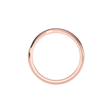Rose Gold Polished Comfort Fit Wedding Band Ring - Three