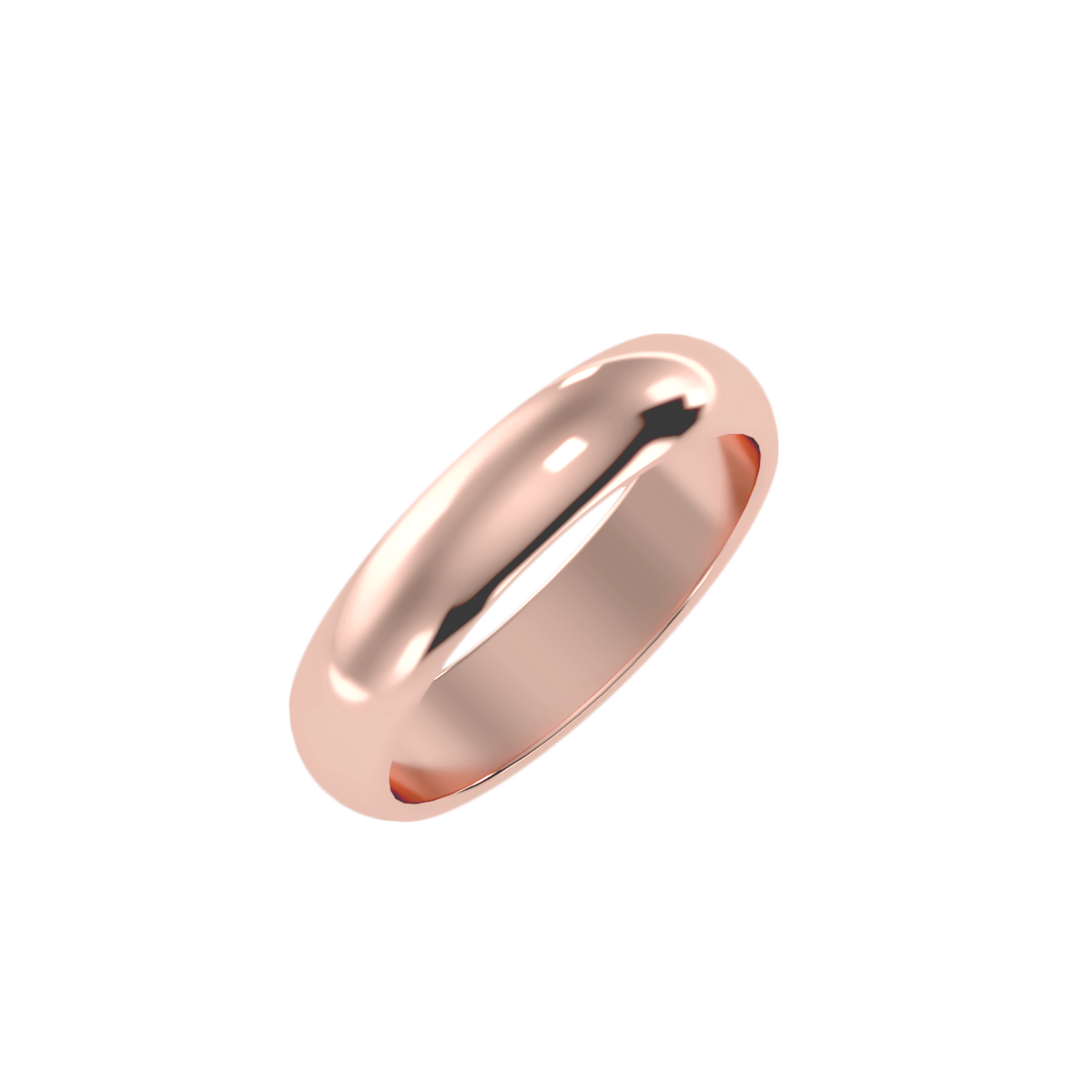 Rose Gold Polished Comfort Fit Wedding Band Ring - One