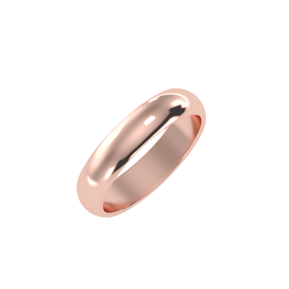 Rose Gold Polished Comfort Fit Wedding Band Ring - One