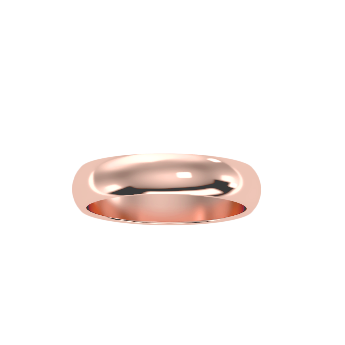 Rose Gold Polished Comfort Fit Wedding Band Ring - Five