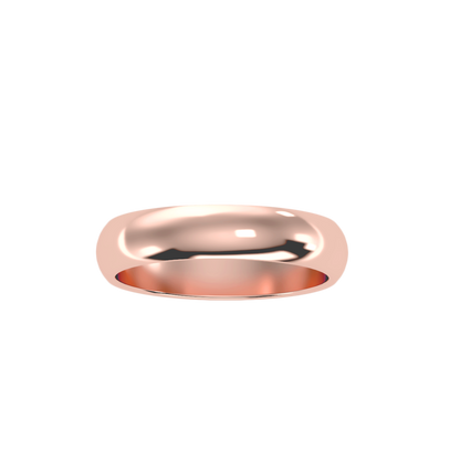 Rose Gold Polished Comfort Fit Wedding Band Ring - Five