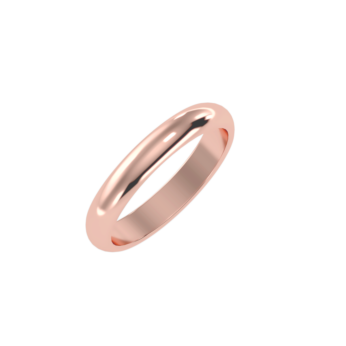 Rose Gold Plain Wedding Band Ring For Women - One