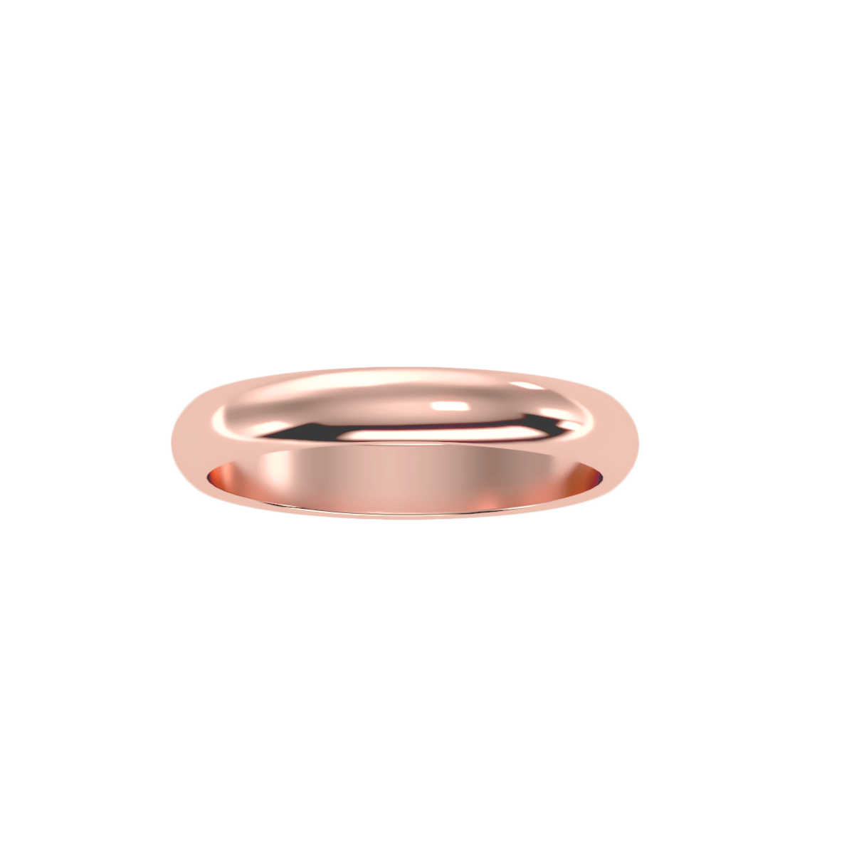 Rose Gold Plain Wedding Band Ring For Women - Five