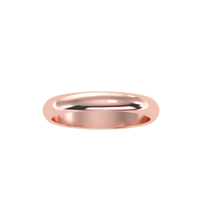 Rose Gold Plain Wedding Band Ring For Women - Five