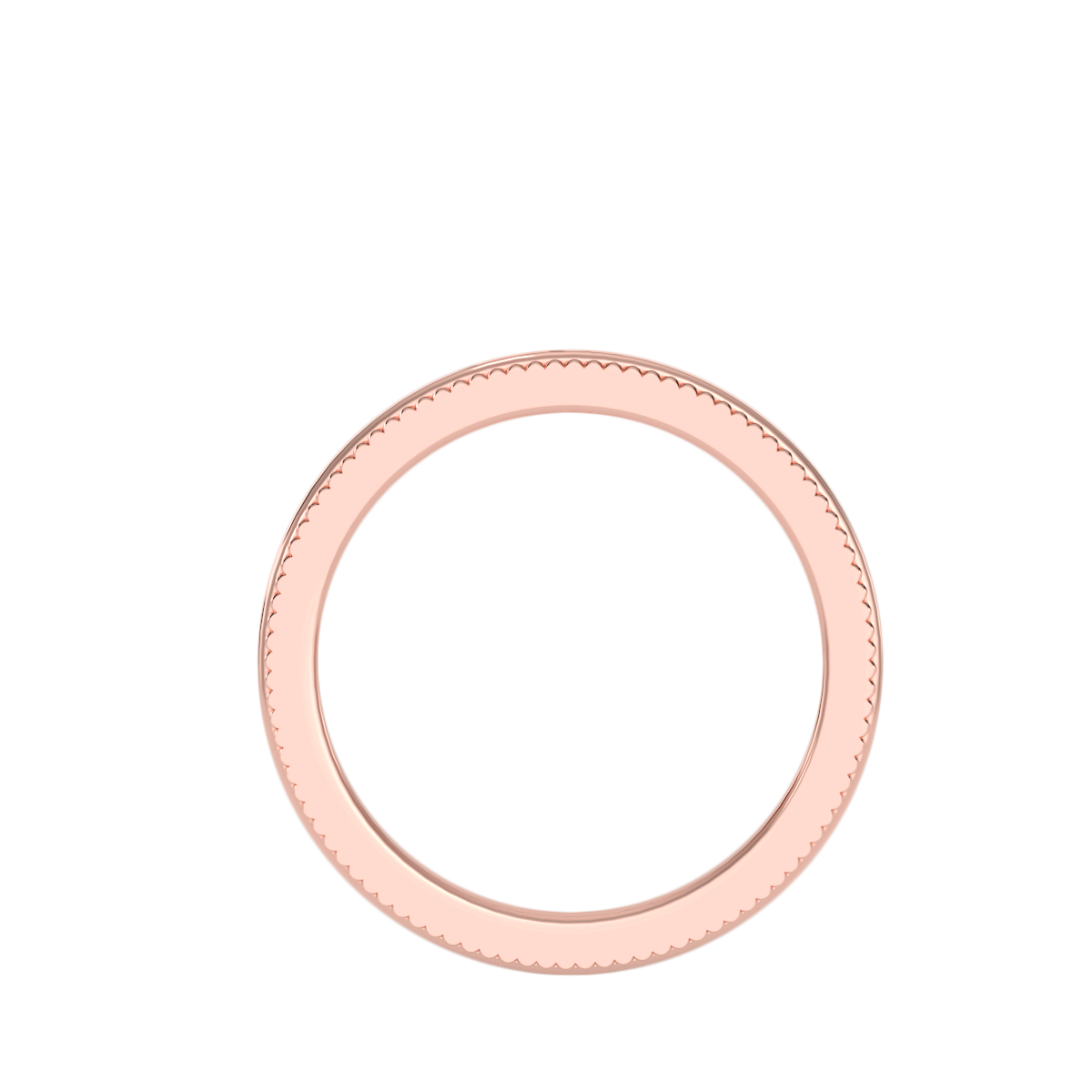 Yellow Gold Milgrain Edge Wedding Band Ring - Seven