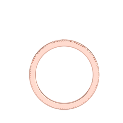 Yellow Gold Milgrain Edge Wedding Band Ring - Seven