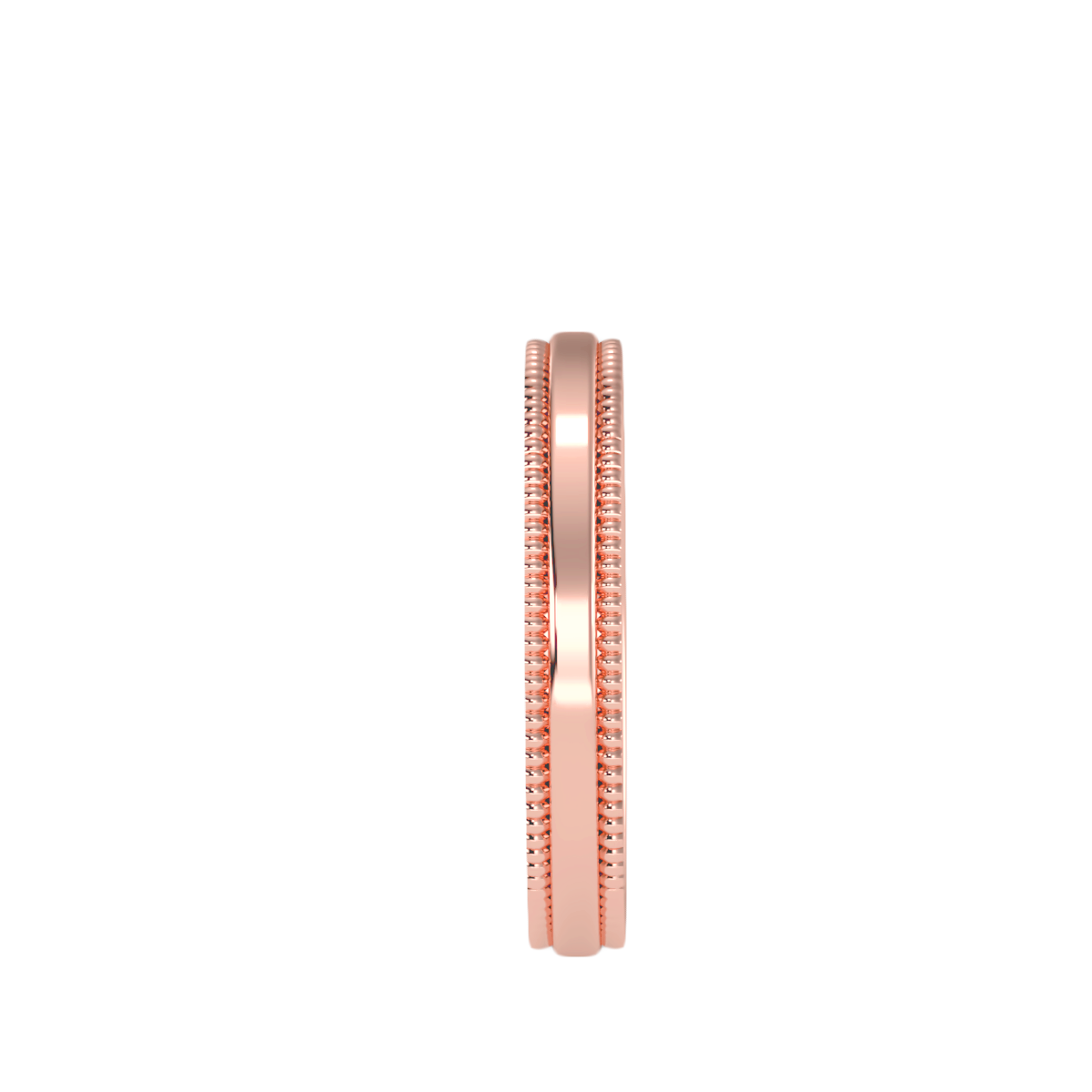 Yellow Gold Milgrain Edge Wedding Band Ring - Eight