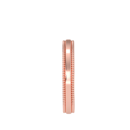 Yellow Gold Milgrain Edge Wedding Band Ring - Eight