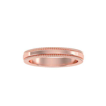 Yellow Gold Milgrain Edge Wedding Band Ring - Nine