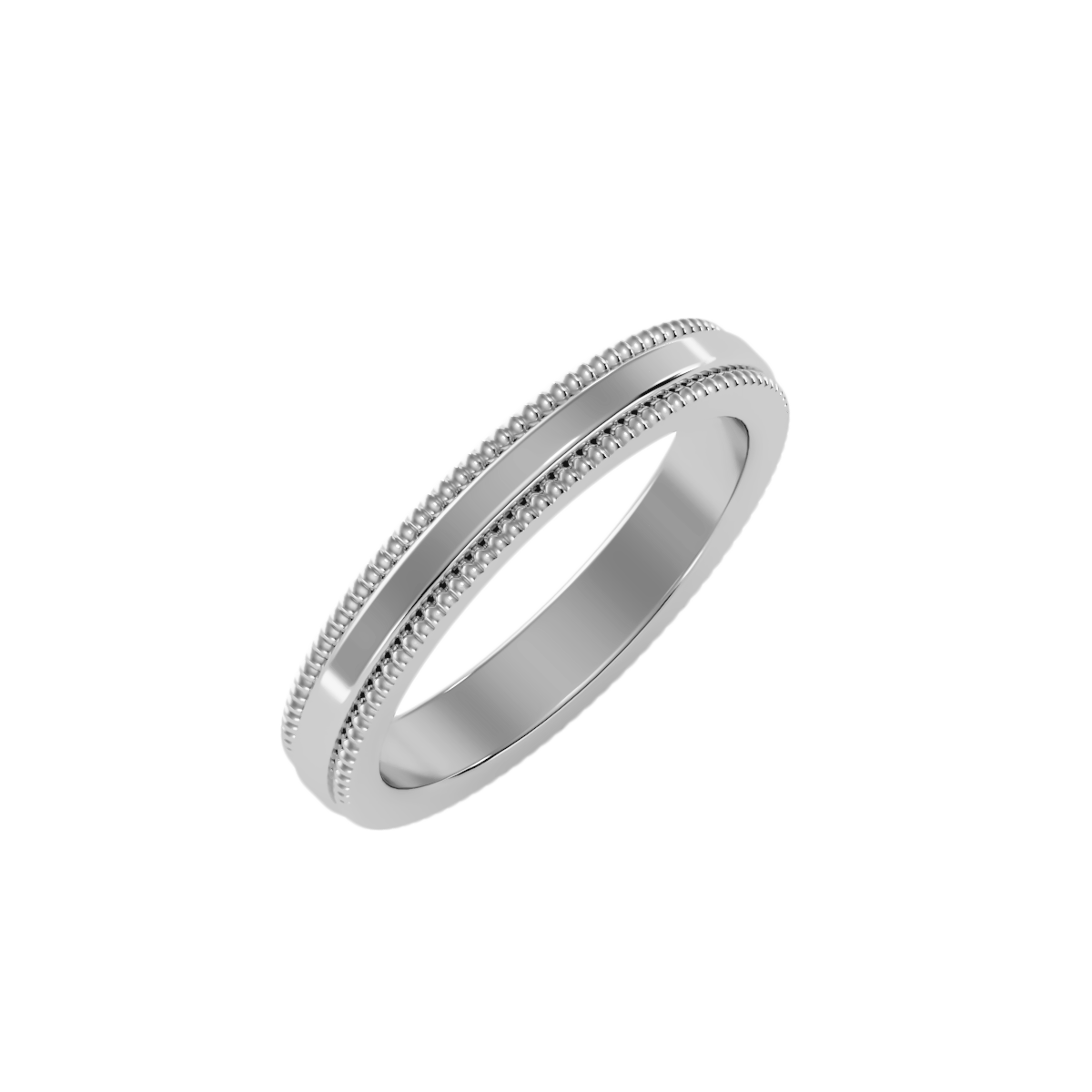 Yellow Gold Milgrain Edge Wedding Band Ring - Eleven