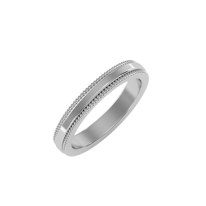 Yellow Gold Milgrain Edge Wedding Band Ring - Eleven