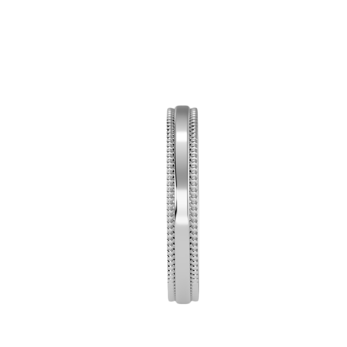 Yellow Gold Milgrain Edge Wedding Band Ring - Twelve