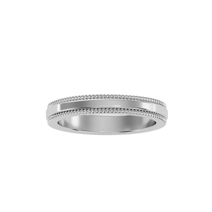 Yellow Gold Milgrain Edge Wedding Band Ring - Thirteen