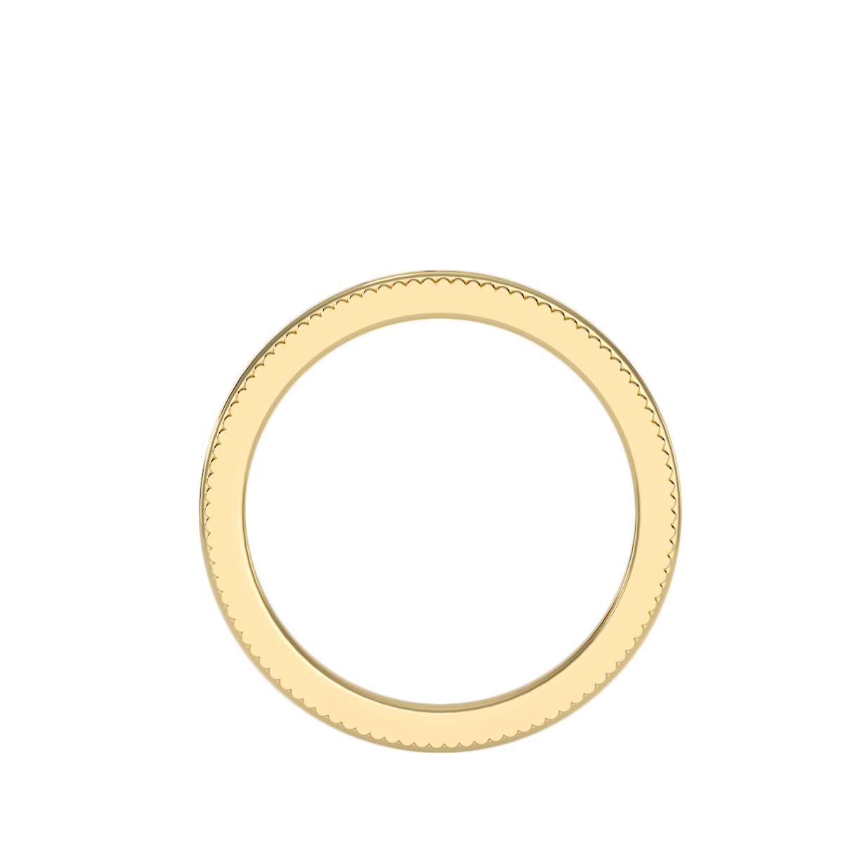 Yellow Gold Milgrain Edge Wedding Band Ring - Four