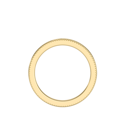 Yellow Gold Milgrain Edge Wedding Band Ring - Four