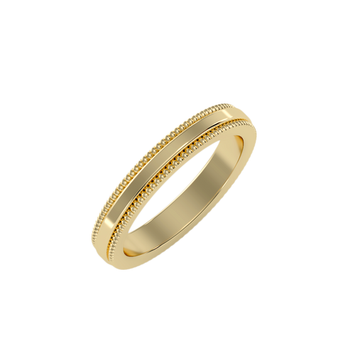 Yellow Gold Milgrain Edge Wedding Band Ring