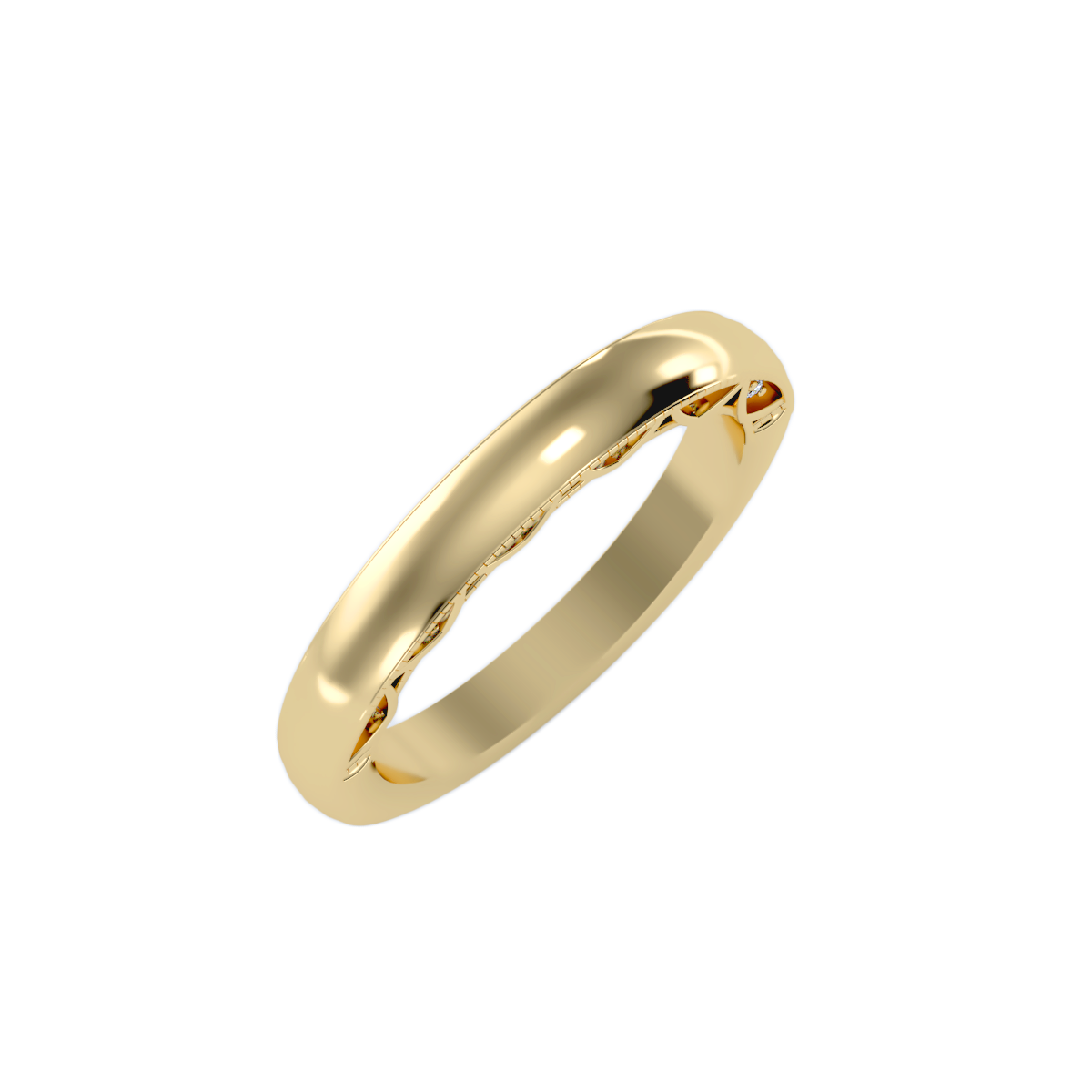 Rose Gold Diamond Vintage Art Deco Wedding Band Ring - Eleven