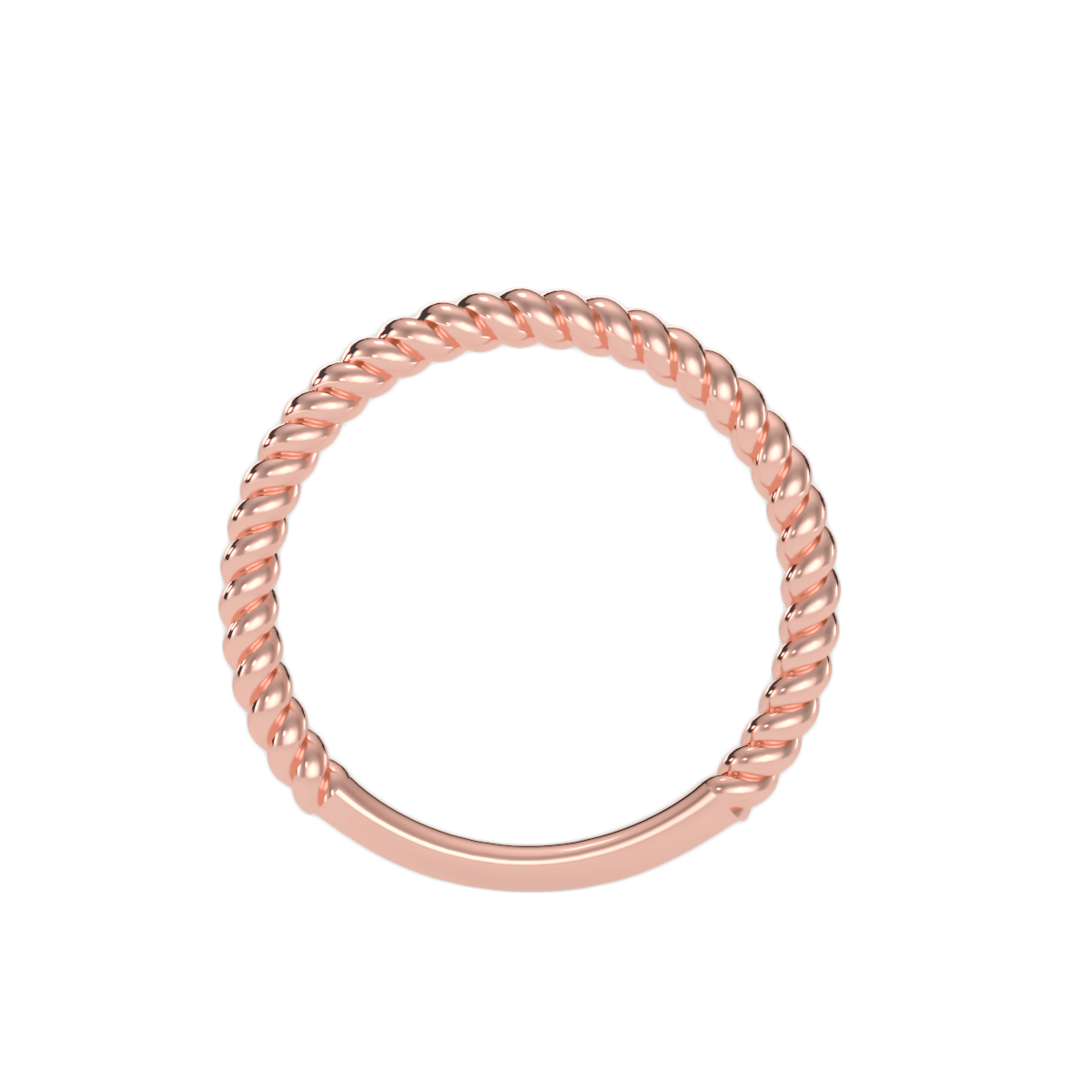 Rose Gold Twisted Rope Stackable Ring - One