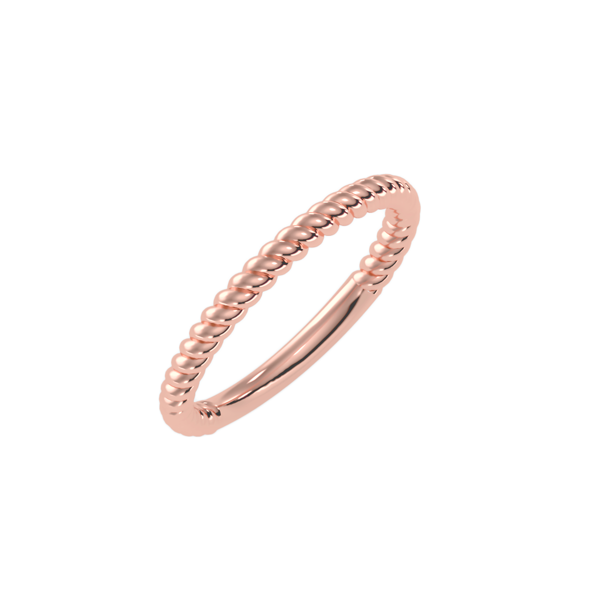 Rose Gold Twisted Rope Stackable Ring - Three