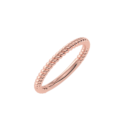 Rose Gold Twisted Rope Stackable Ring - Three
