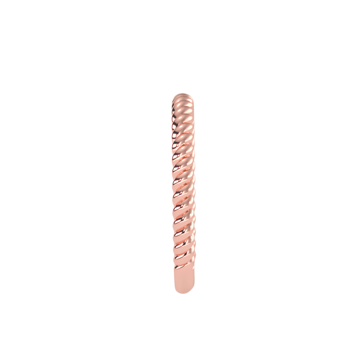 Rose Gold Twisted Rope Stackable Ring - Four