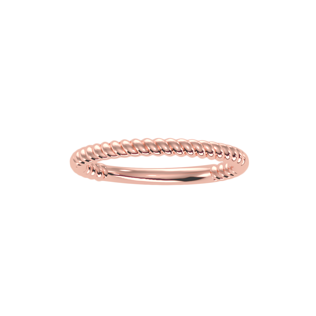 Rose Gold Twisted Rope Stackable Ring - Five