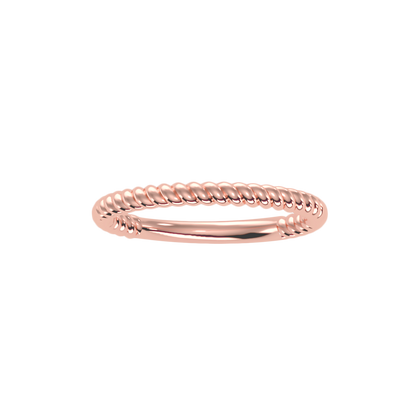 Rose Gold Twisted Rope Stackable Ring - Five