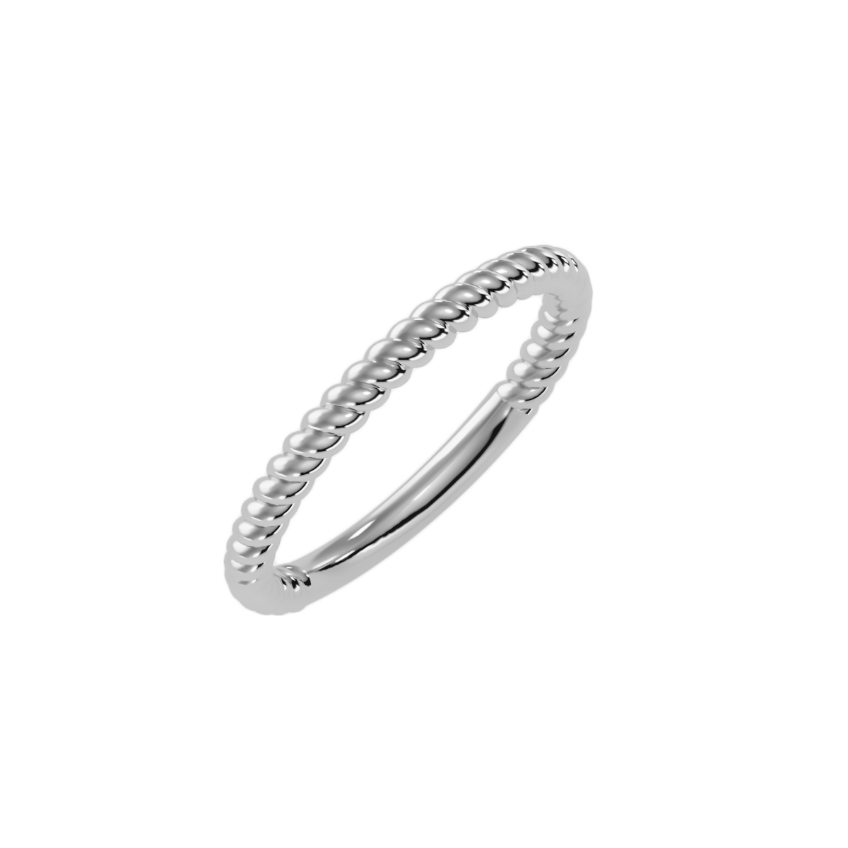 Rose Gold Twisted Rope Stackable Ring - Seven