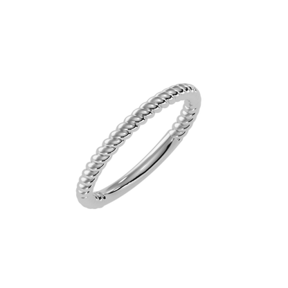 Rose Gold Twisted Rope Stackable Ring - Seven