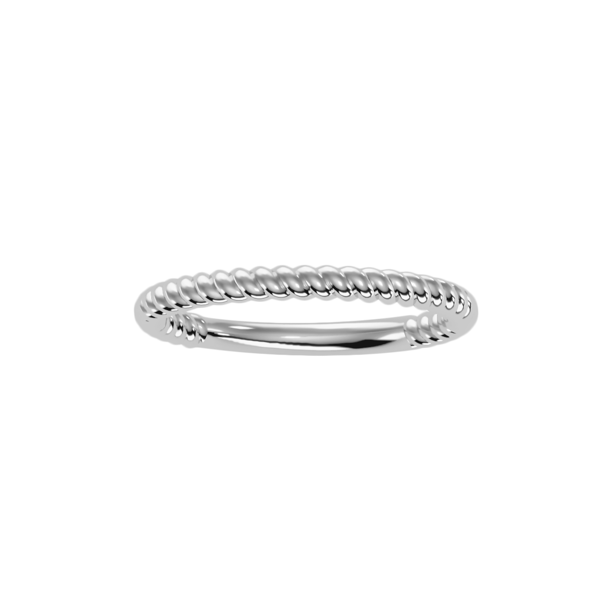 Rose Gold Twisted Rope Stackable Ring - Nine