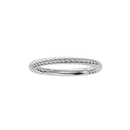 Rose Gold Twisted Rope Stackable Ring - Nine