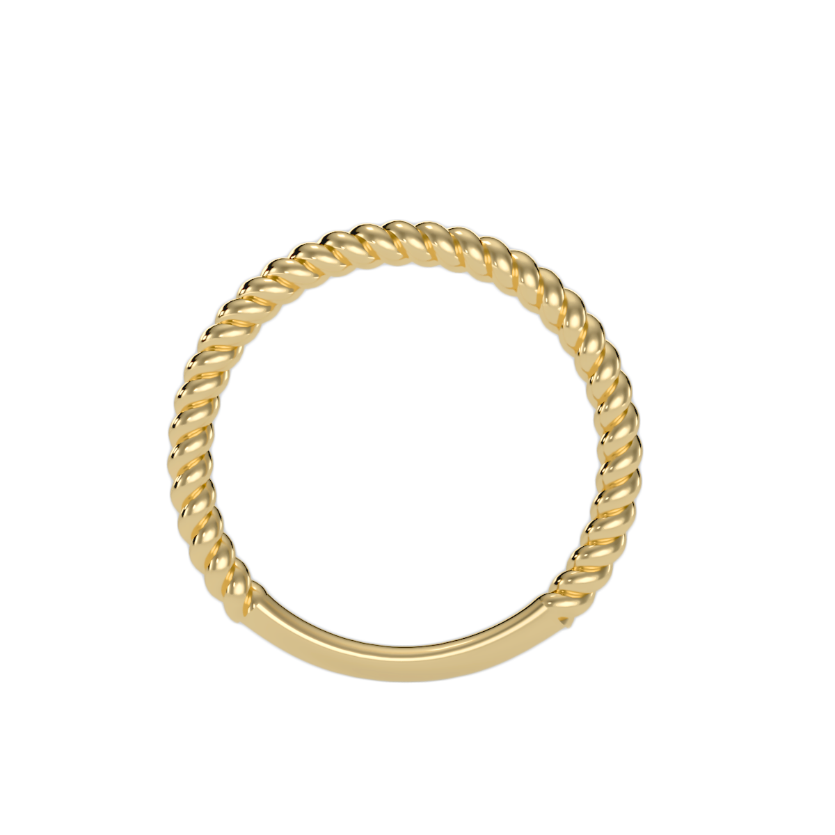 Rose Gold Twisted Rope Stackable Ring - Ten