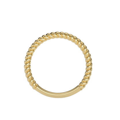 Rose Gold Twisted Rope Stackable Ring - Ten
