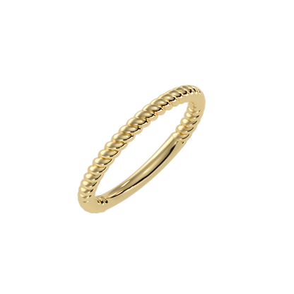 Rose Gold Twisted Rope Stackable Ring - Eleven