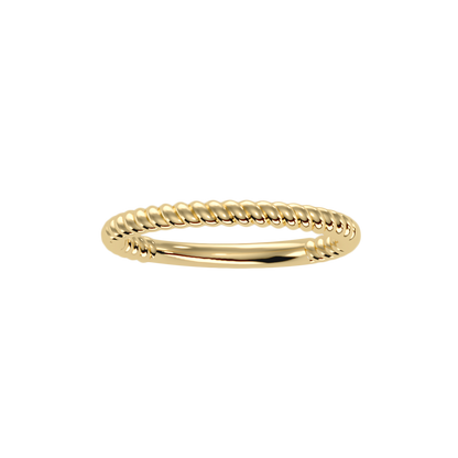 Rose Gold Twisted Rope Stackable Ring - Thirteen