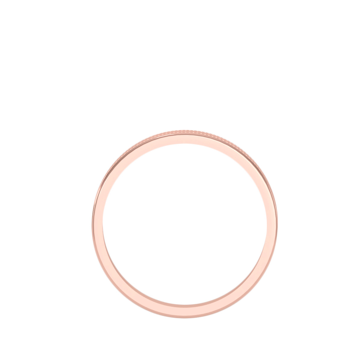 Rose Gold Milgrain Edge Wedding Band Ring 6 Mm - Four