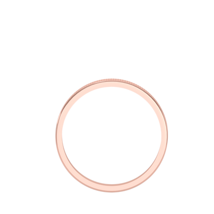Rose Gold Milgrain Edge Wedding Band Ring 6 Mm - Four