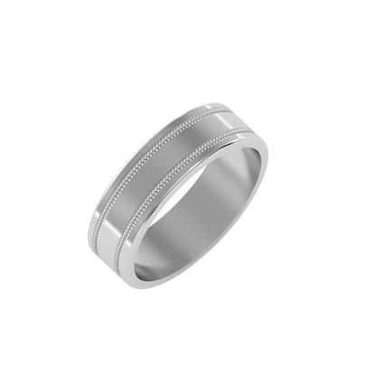 Rose Gold Milgrain Edge Wedding Band Ring 6 Mm - Seven