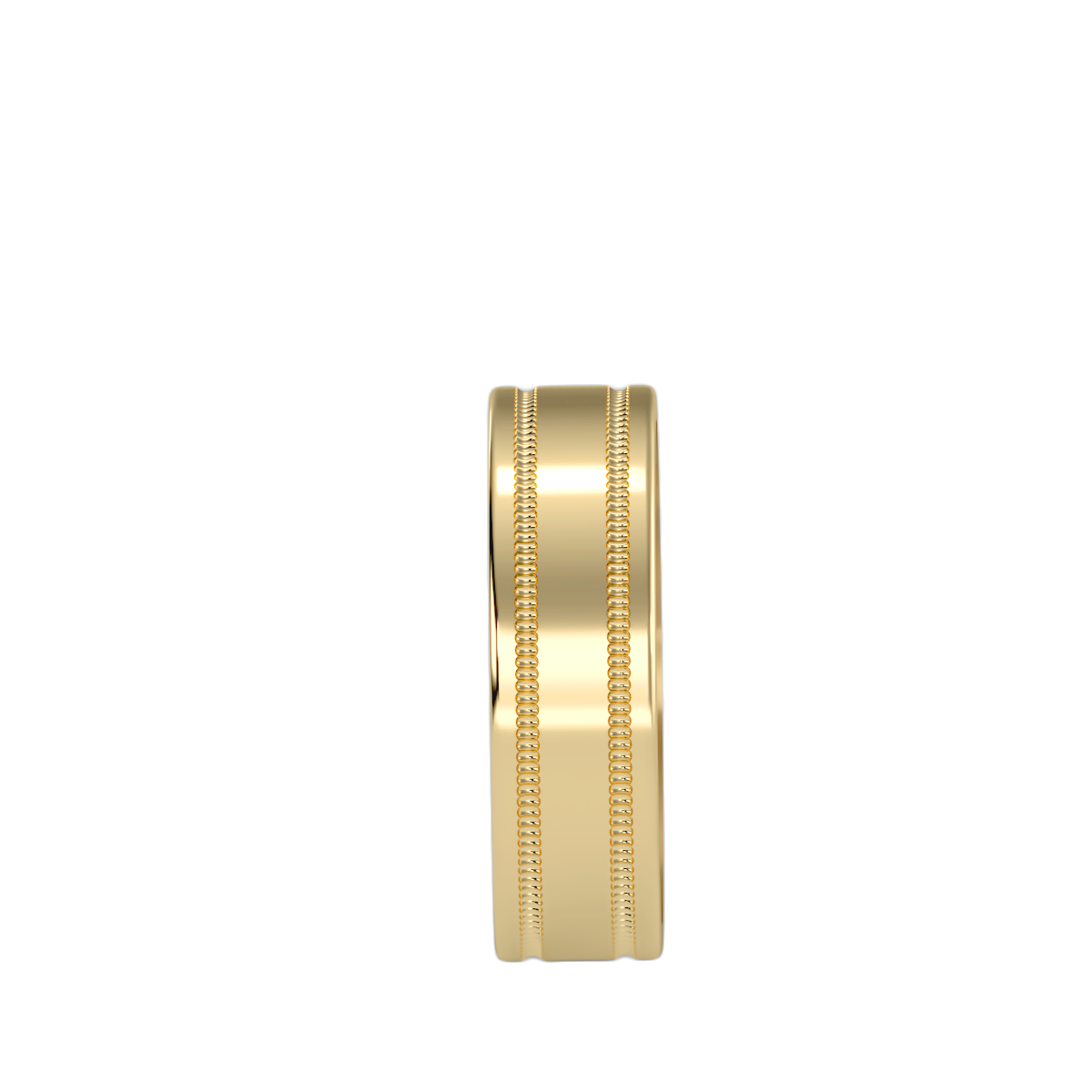 Rose Gold Milgrain Edge Wedding Band Ring 6 Mm - Twelve