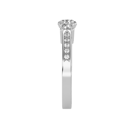 Rose Gold Three Stone Diamond Engagement Ring With Baguette Side Stones - Eight