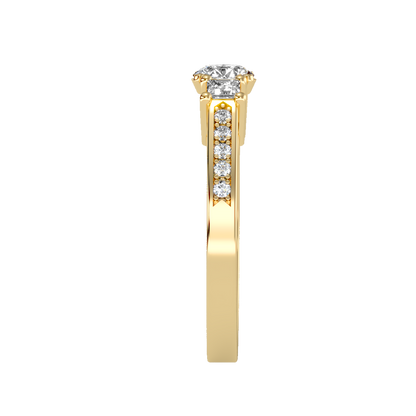 Rose Gold Three Stone Diamond Engagement Ring With Baguette Side Stones - Twelve