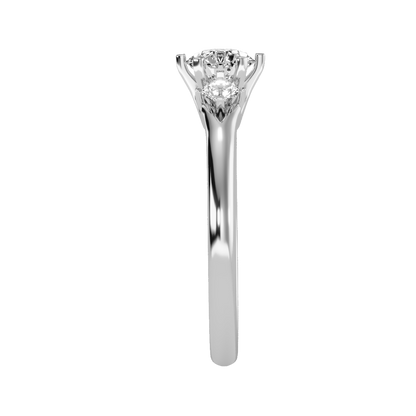 0.5Ct Center Diamond Rose Gold Three Stone Diamond Engagement Ring