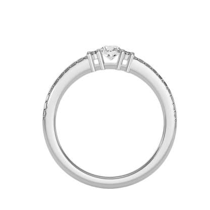 Rose Gold Diamond Solitaire Engagement Ring With Pav Band - Six