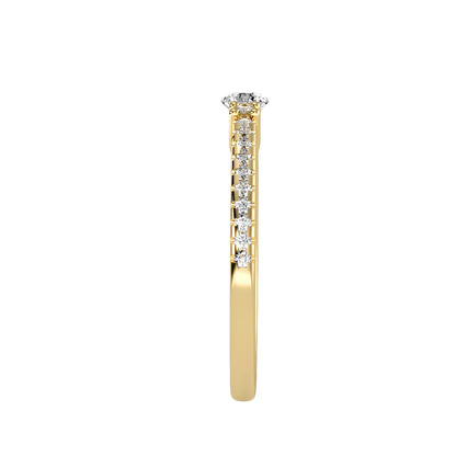 Rose Gold Diamond Solitaire Engagement Ring With Pav Band - Twelve